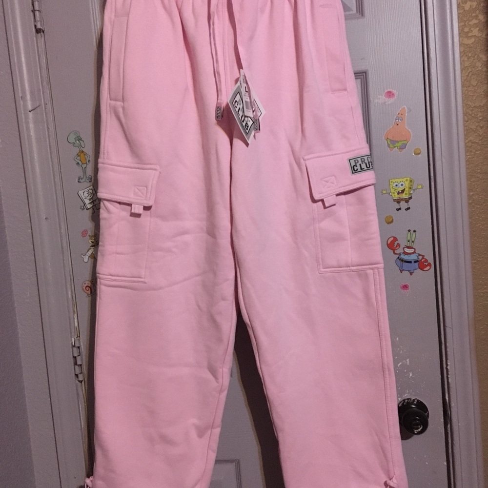 Pro Club Women’s Pink Cargo Jogger Pants